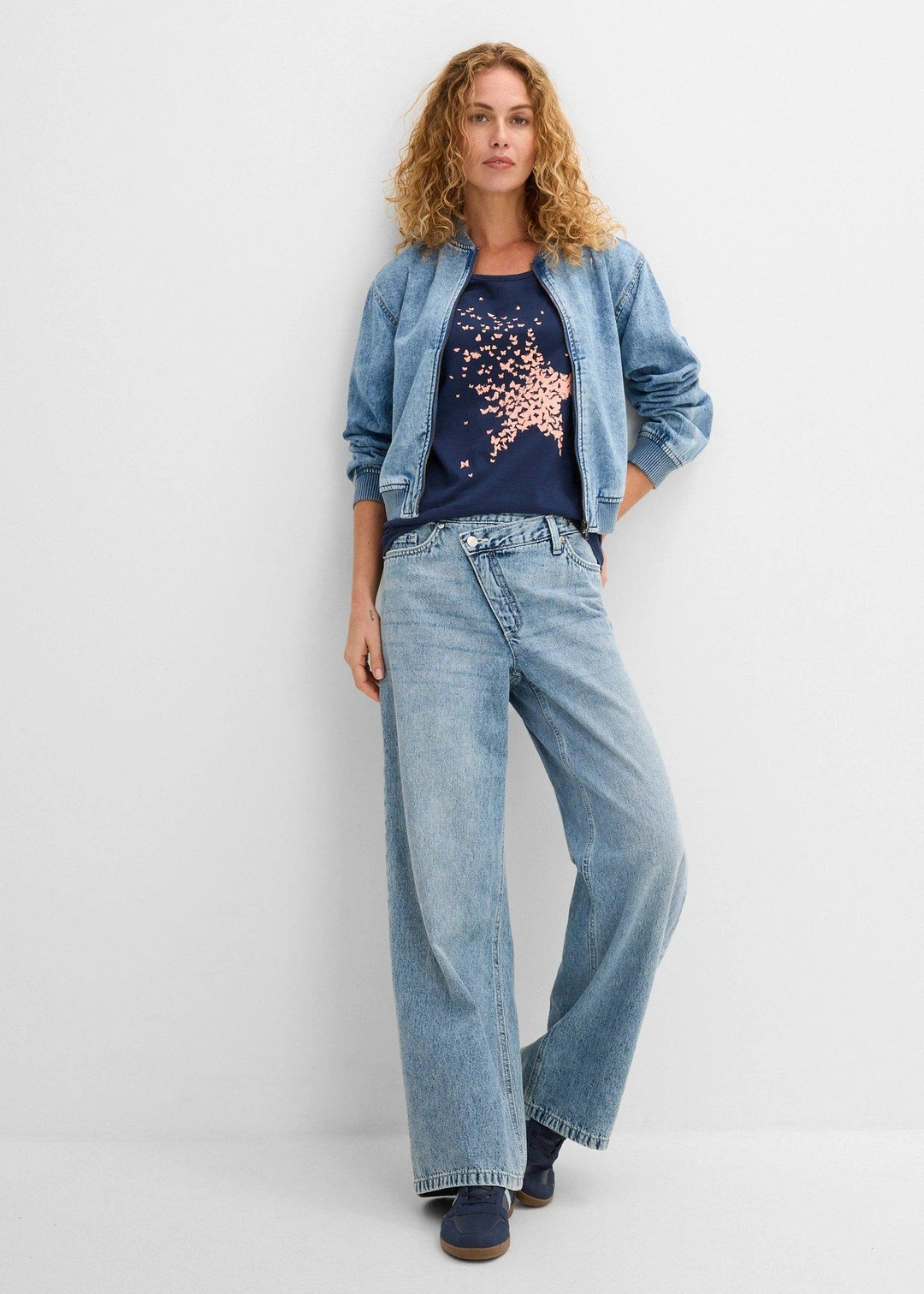 T-shirt coton en fil flammé, manches courtes - 2