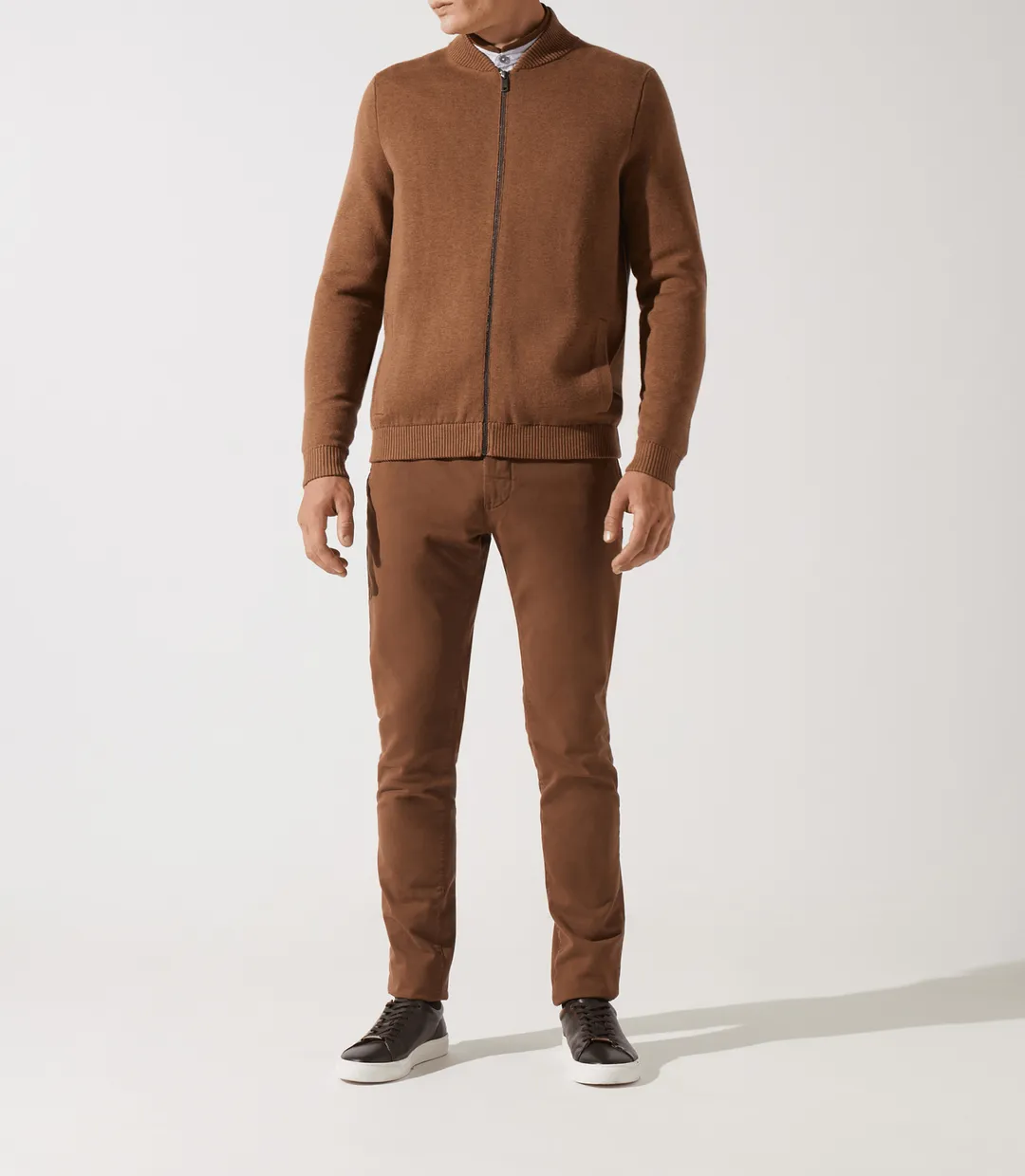 IZAC - Gilet zippé col teddy camel