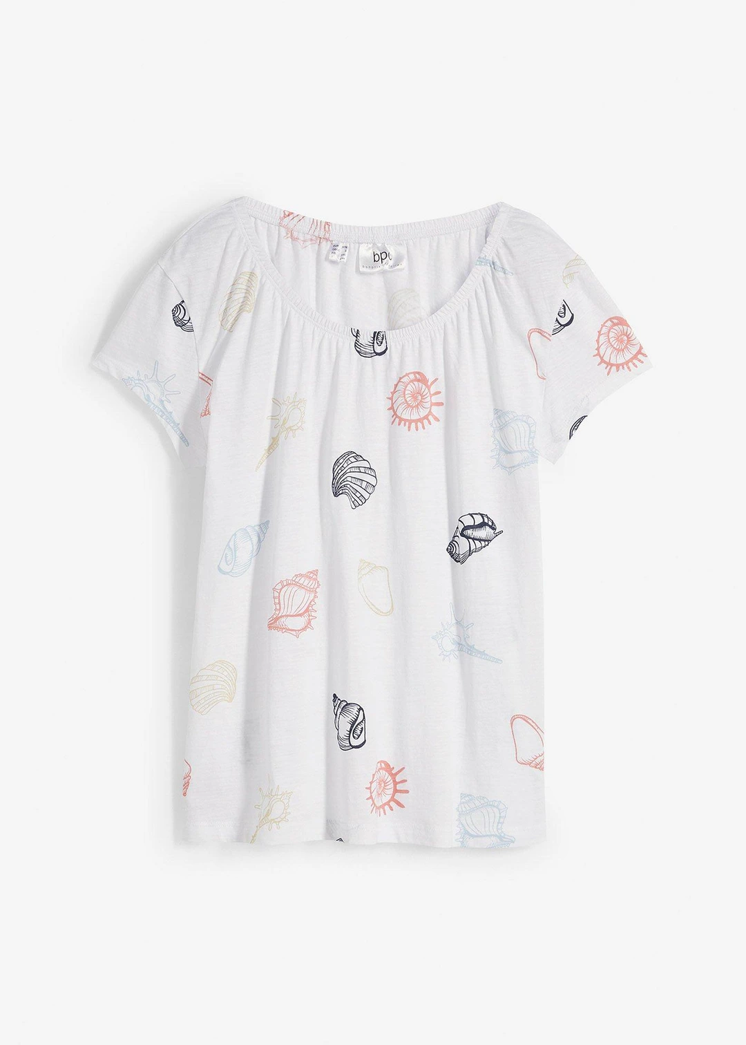 T-shirt imprimé à col rond en coton