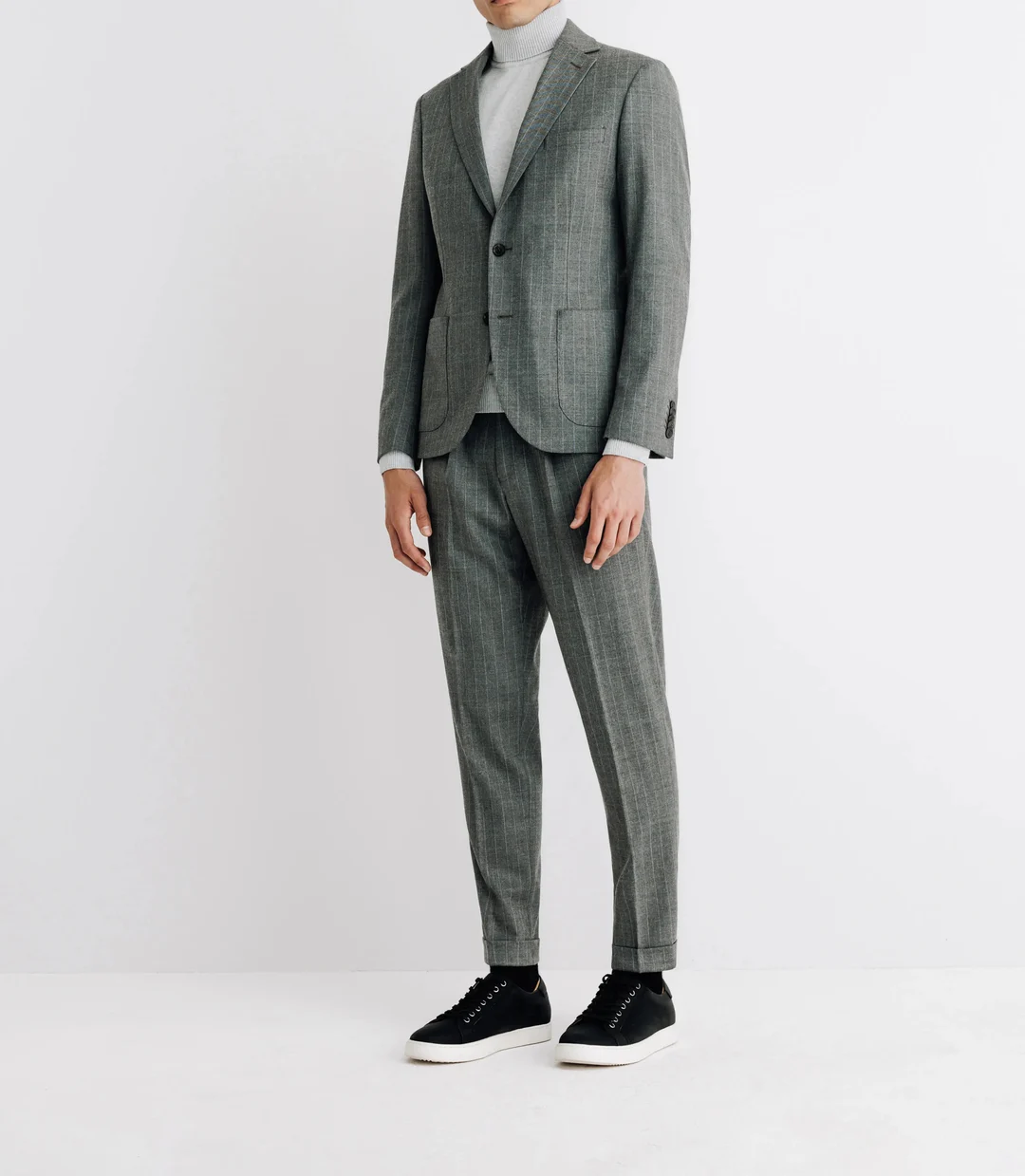 IZAC - Costume à rayures tennis gris