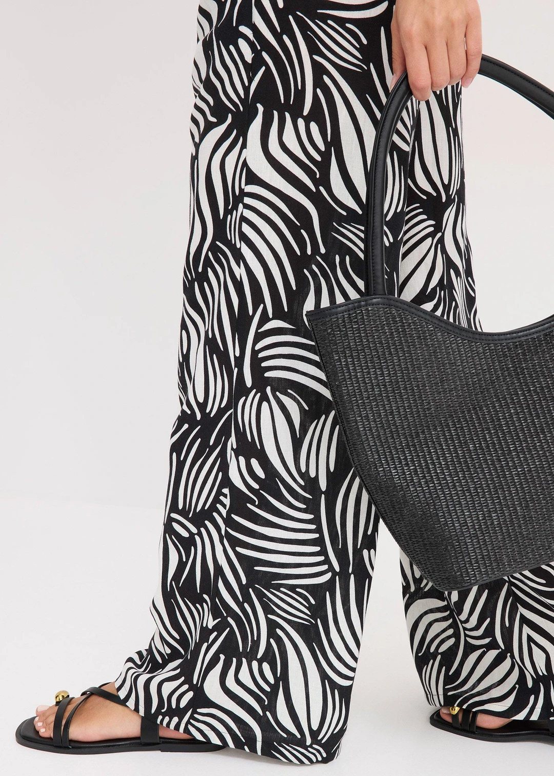 Pantalon palazzo à taille élastiquée - 3