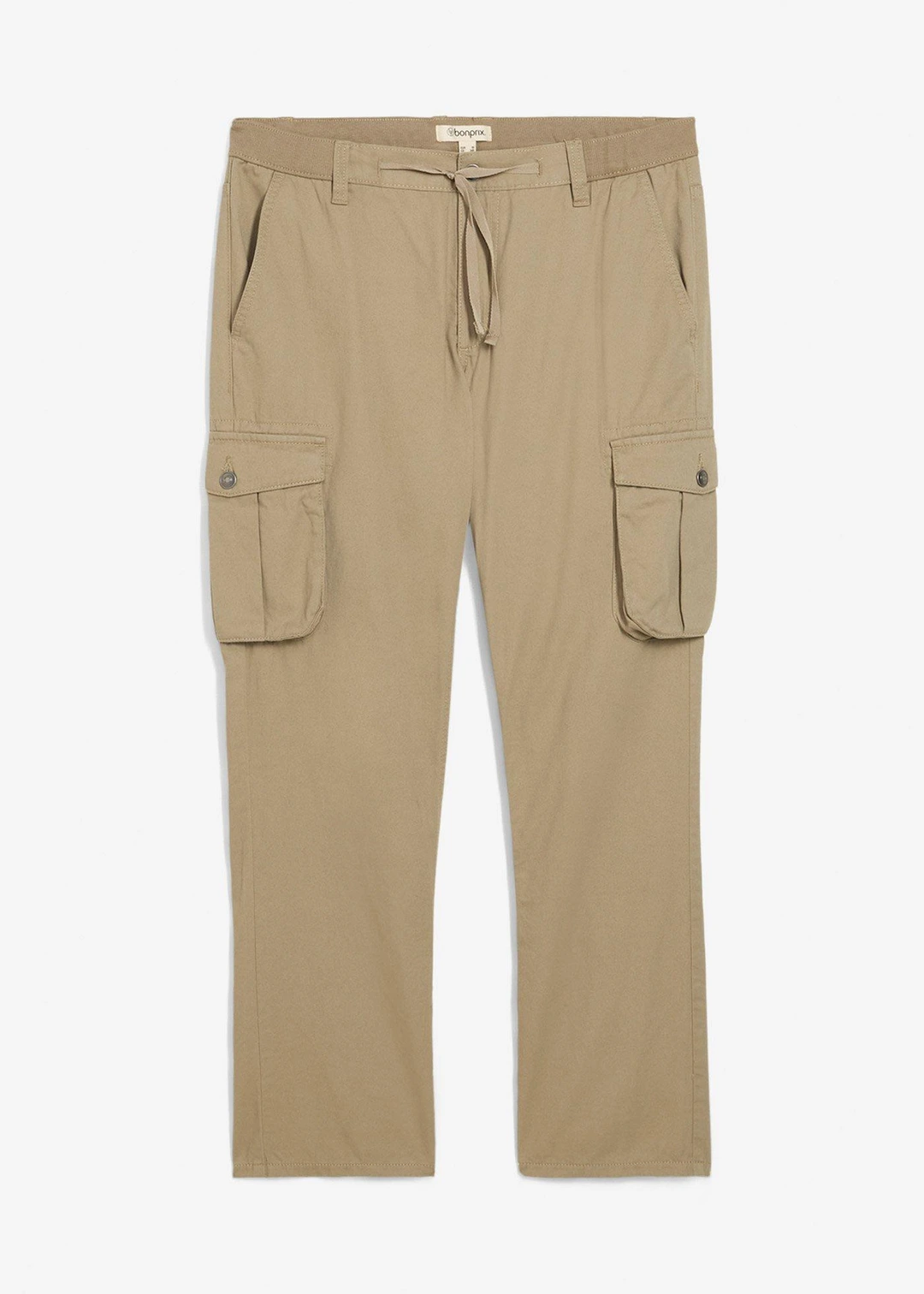 Pantalon droit cargo, regular, à taille élastiquée