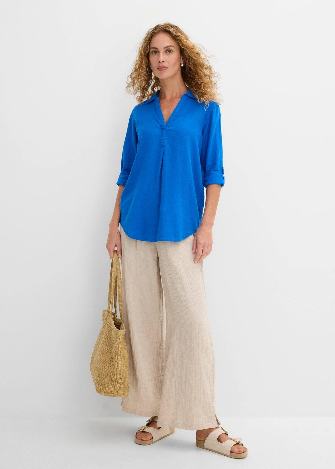 Blouse manches 3/4 en lin mélangé - 2