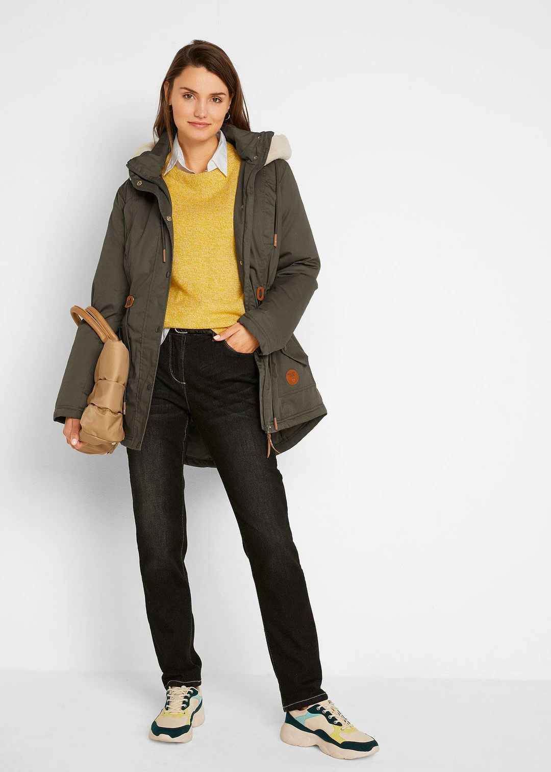 Parka rembourrée avec bordure sherpa - 2