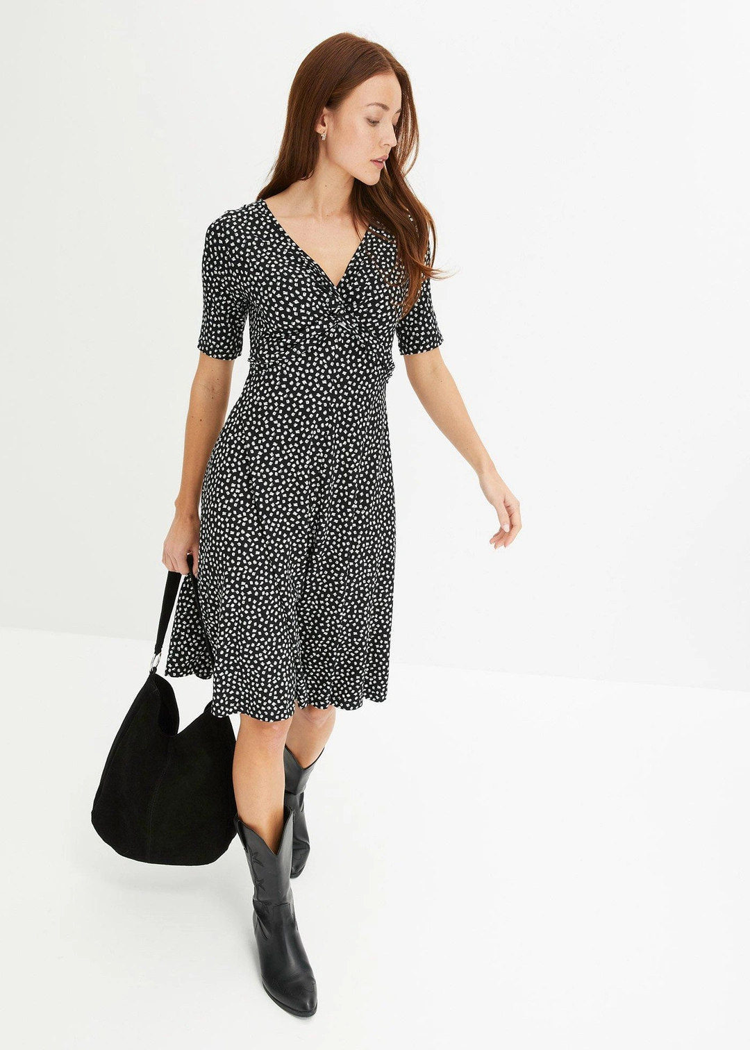 Robe drapée en jersey viscose doux - 2