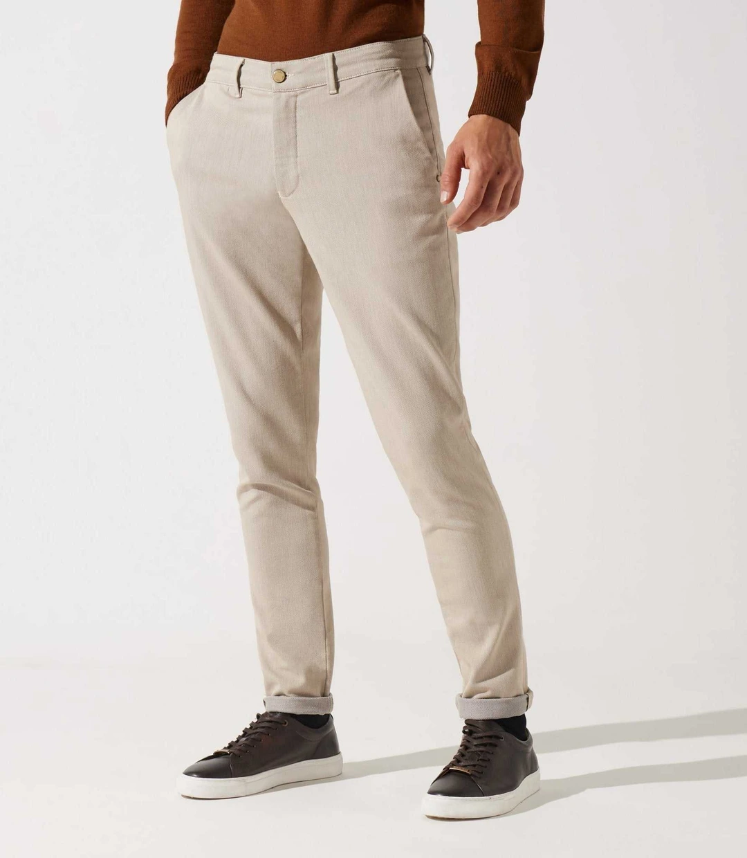 IZAC - Pantalon chino armuré beige VARFAIT