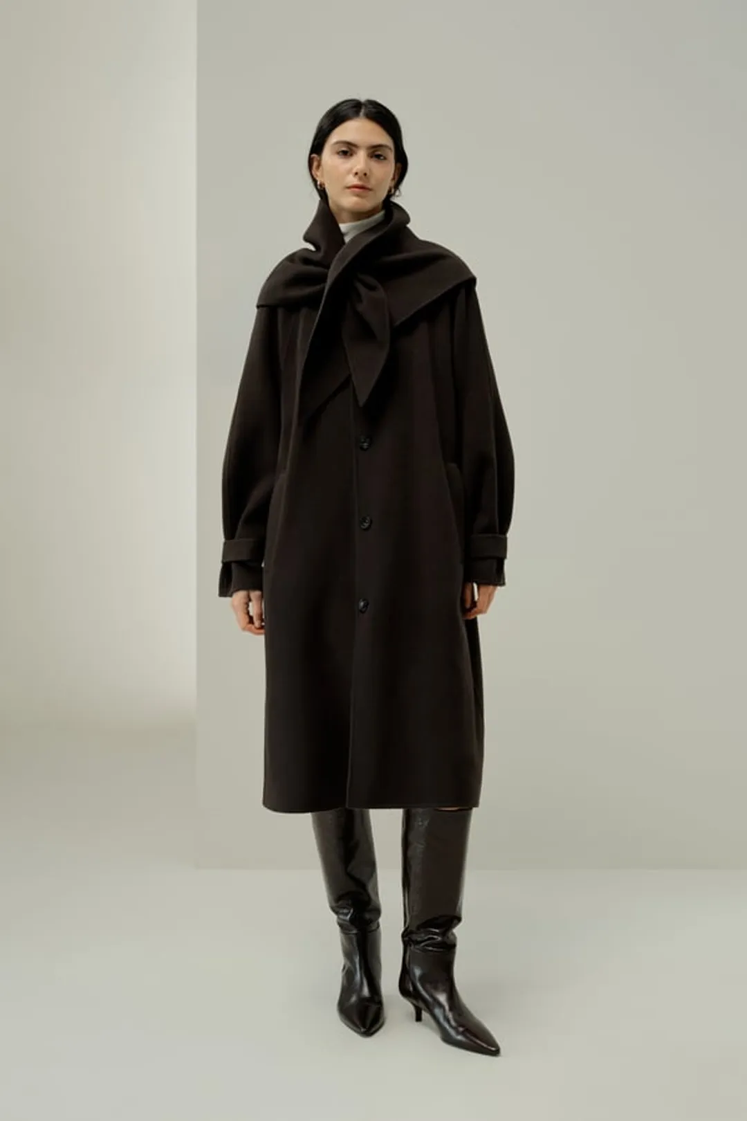 LILYSILK Manteau Oversize Double Face Soie-Laine Mélange Soie-Laine Double Face Avoine S