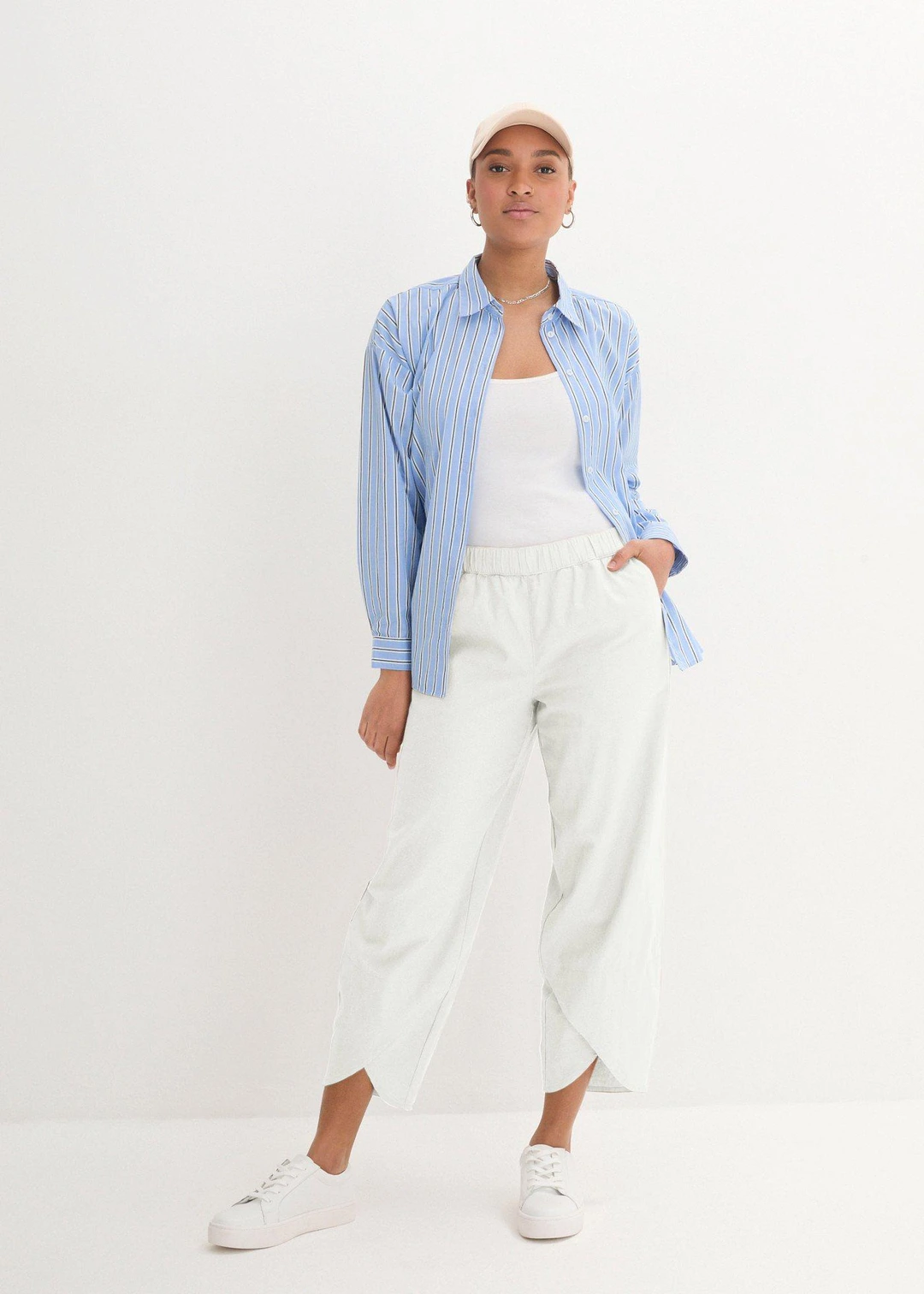 Pantalon 3/4 aérien en lin mélangé - 2