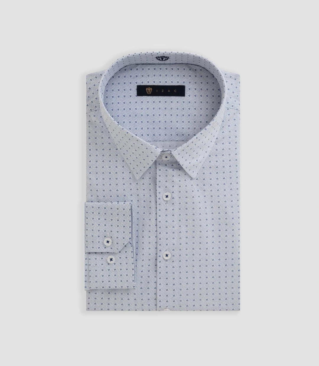 IZAC - Chemise imprimée micro motif bleu ''Brook''