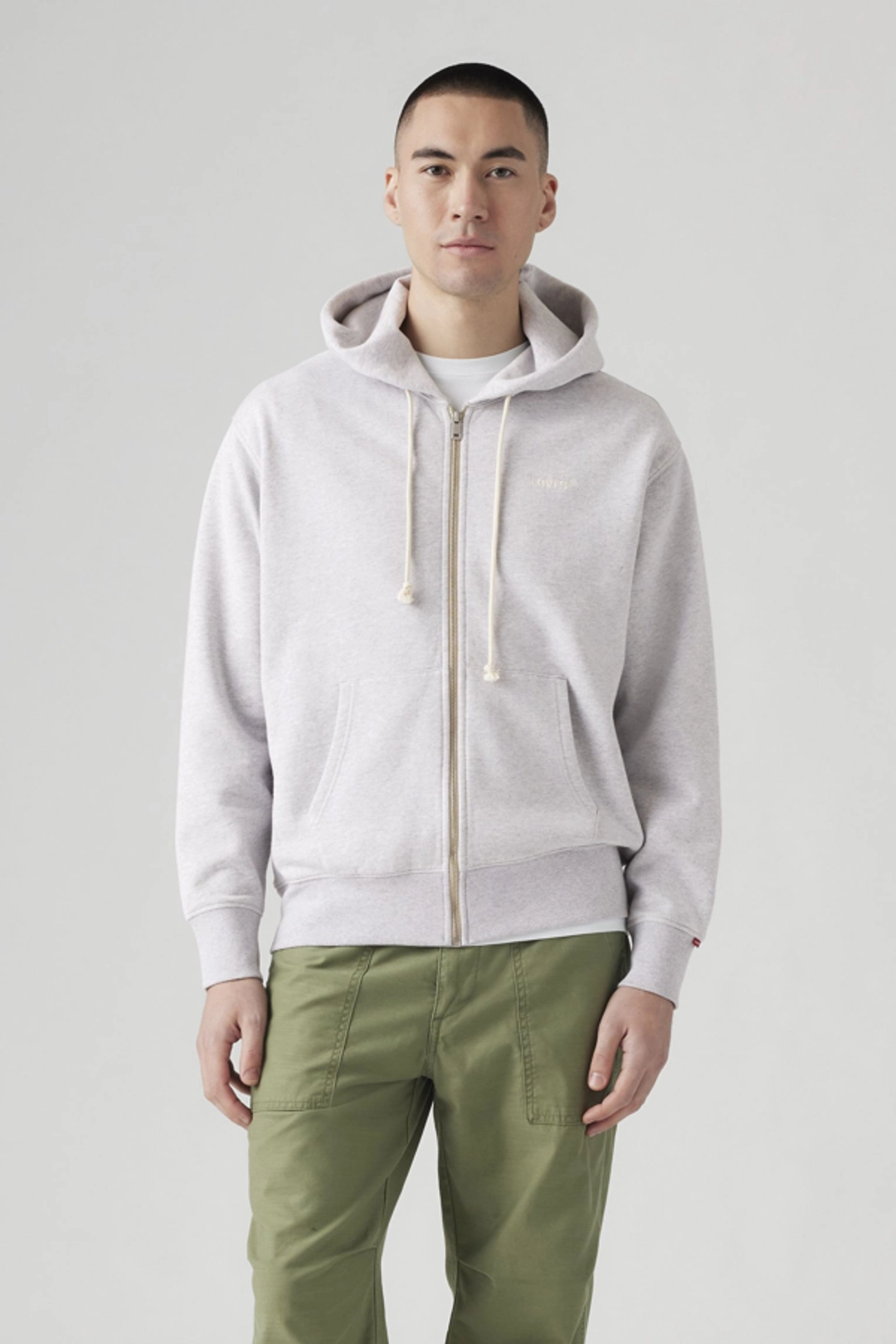 Levi's Sweat Shirt Zippé Authentic - Homme - Gris / Light Grey Heather - 2XL - 2
