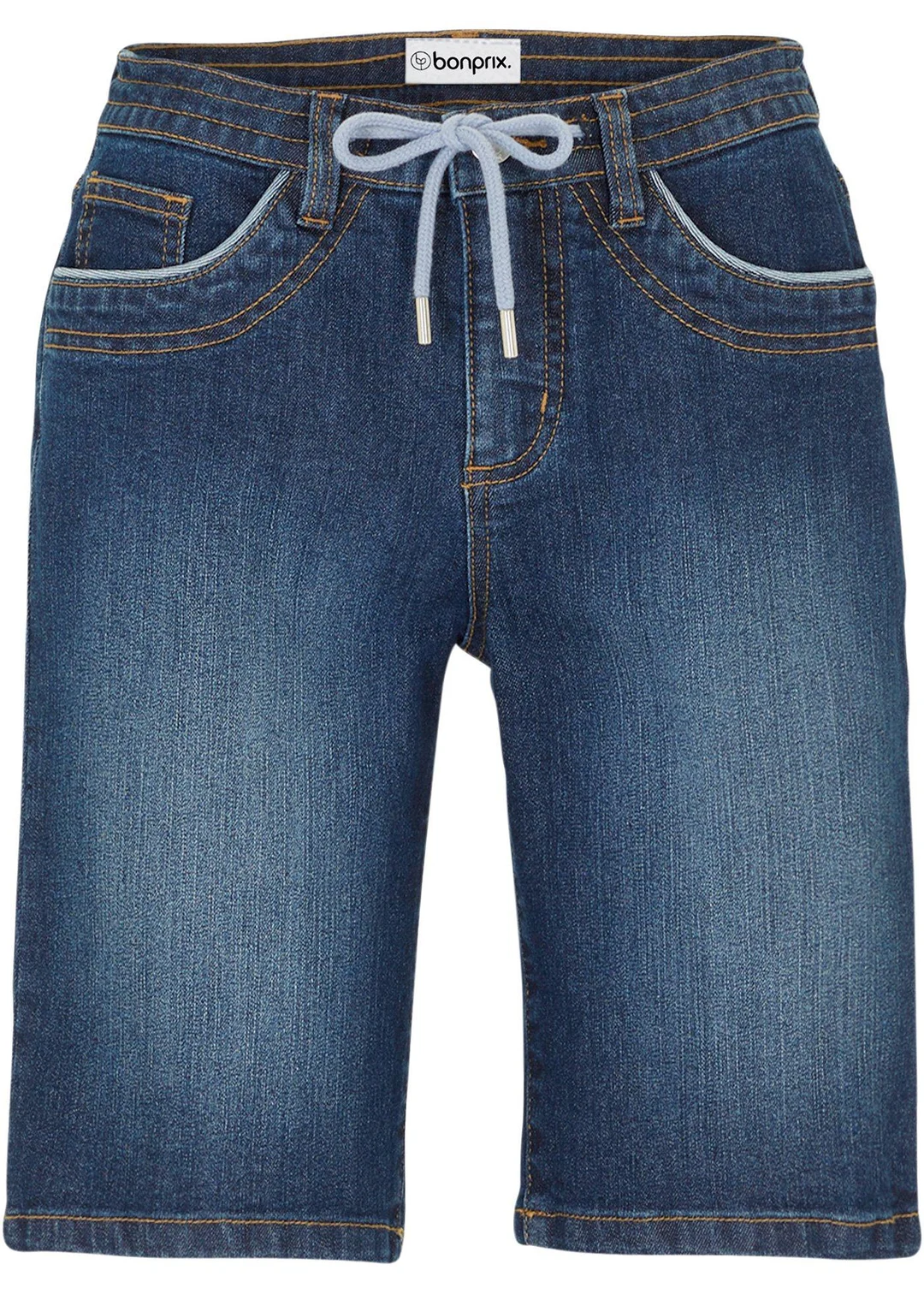 Bermuda slim en jean, taille mi-haute