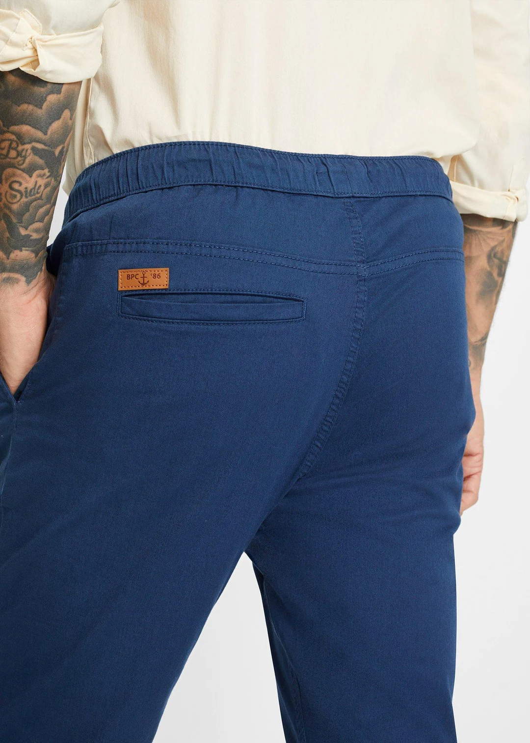 Pantalon droit taille élastiquée, slim - 3