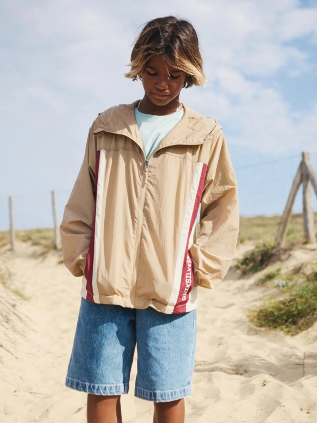 Clicker - Veste coupe-vent à capuche pour Garçon 8-16 ans Marron