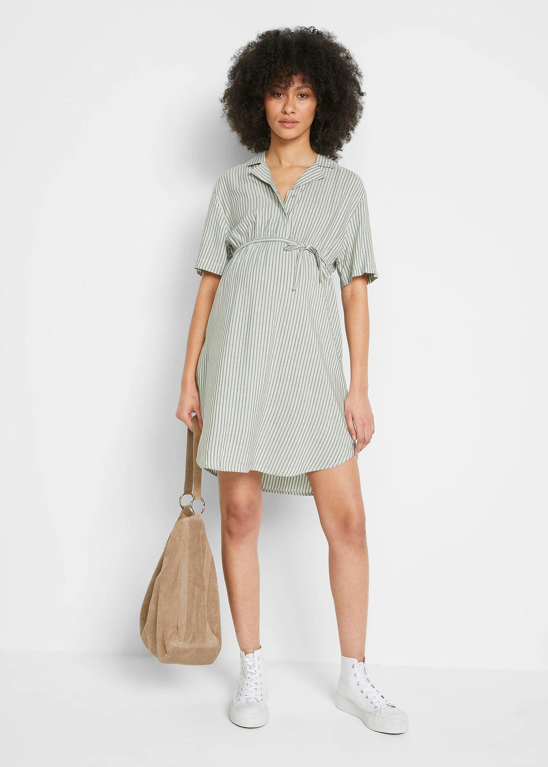 Robe-chemise de grossesse et d’allaitement en viscose fluide