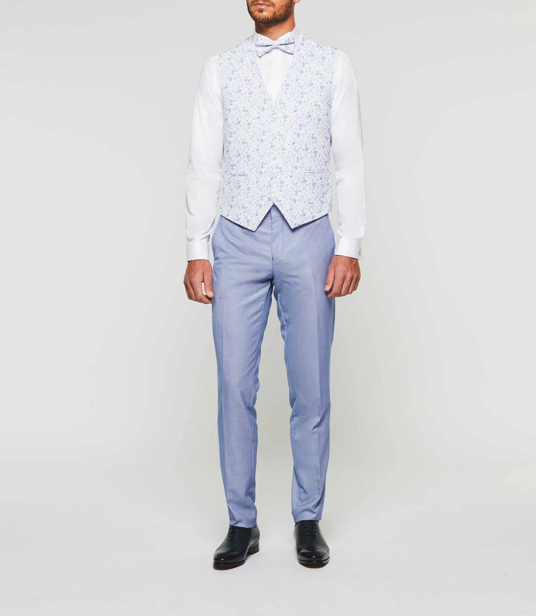 IZAC - Gilet de costume cérémonie ciel ''Jacques''