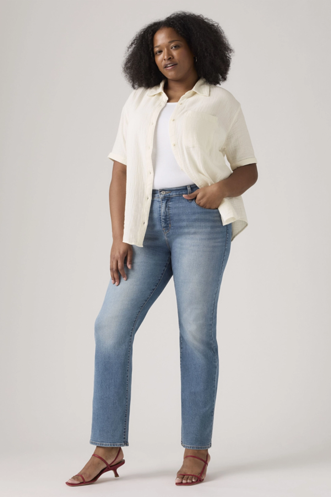 Levi's Jean 314 Galbant Straight (grandes Tailles) - Femme - Bleu / Darkest Sky - 22S