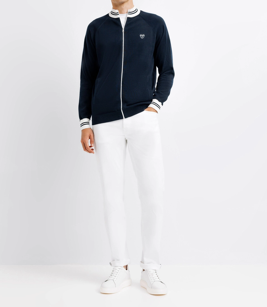 IZAC - Pull gilet col teddy avec poches marine