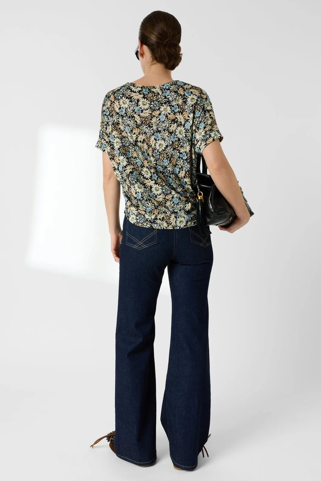 T-shirt V à fleurs - MALINAE - Jeans - 4