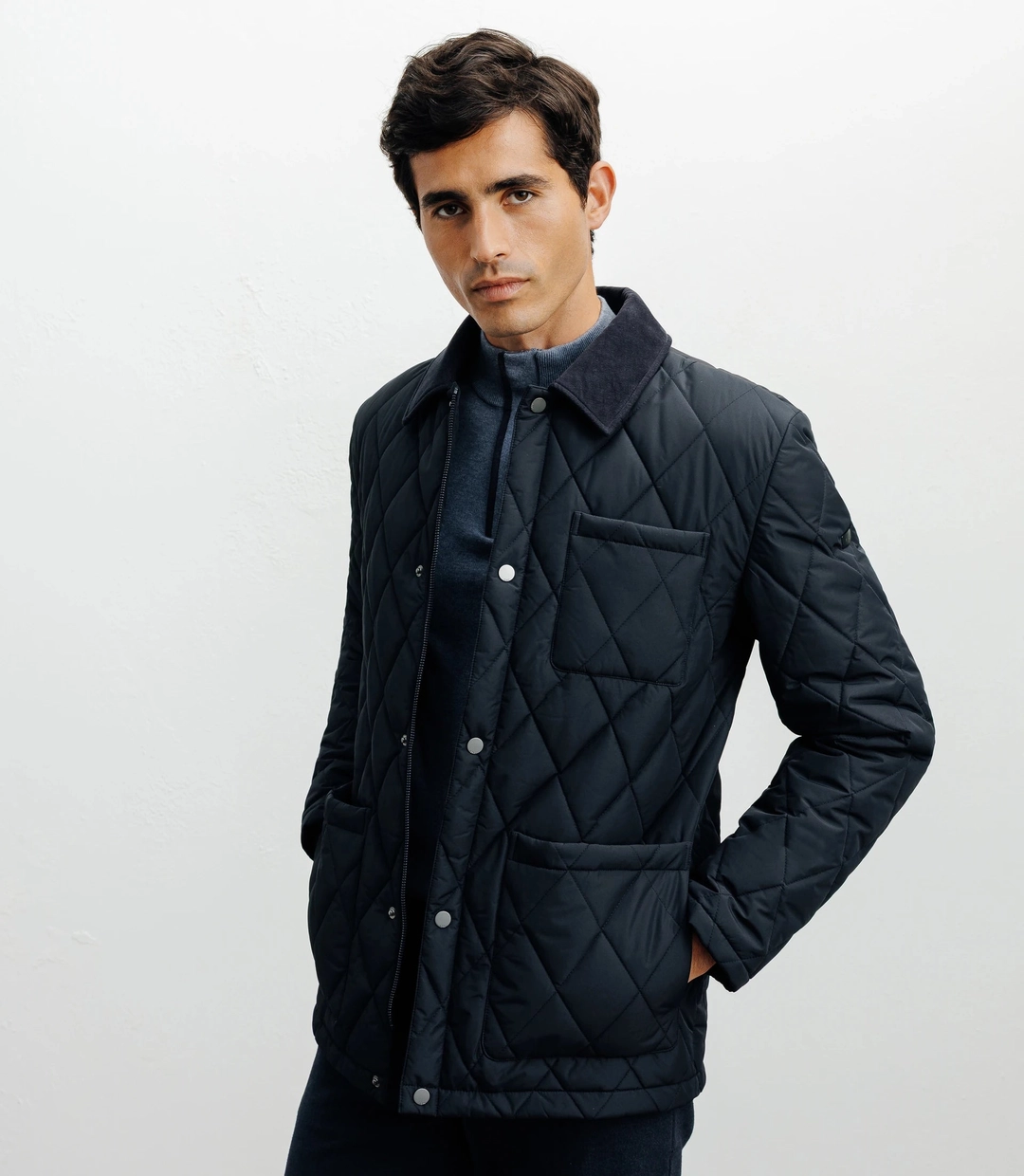 IZAC - Blouson col chemise marine