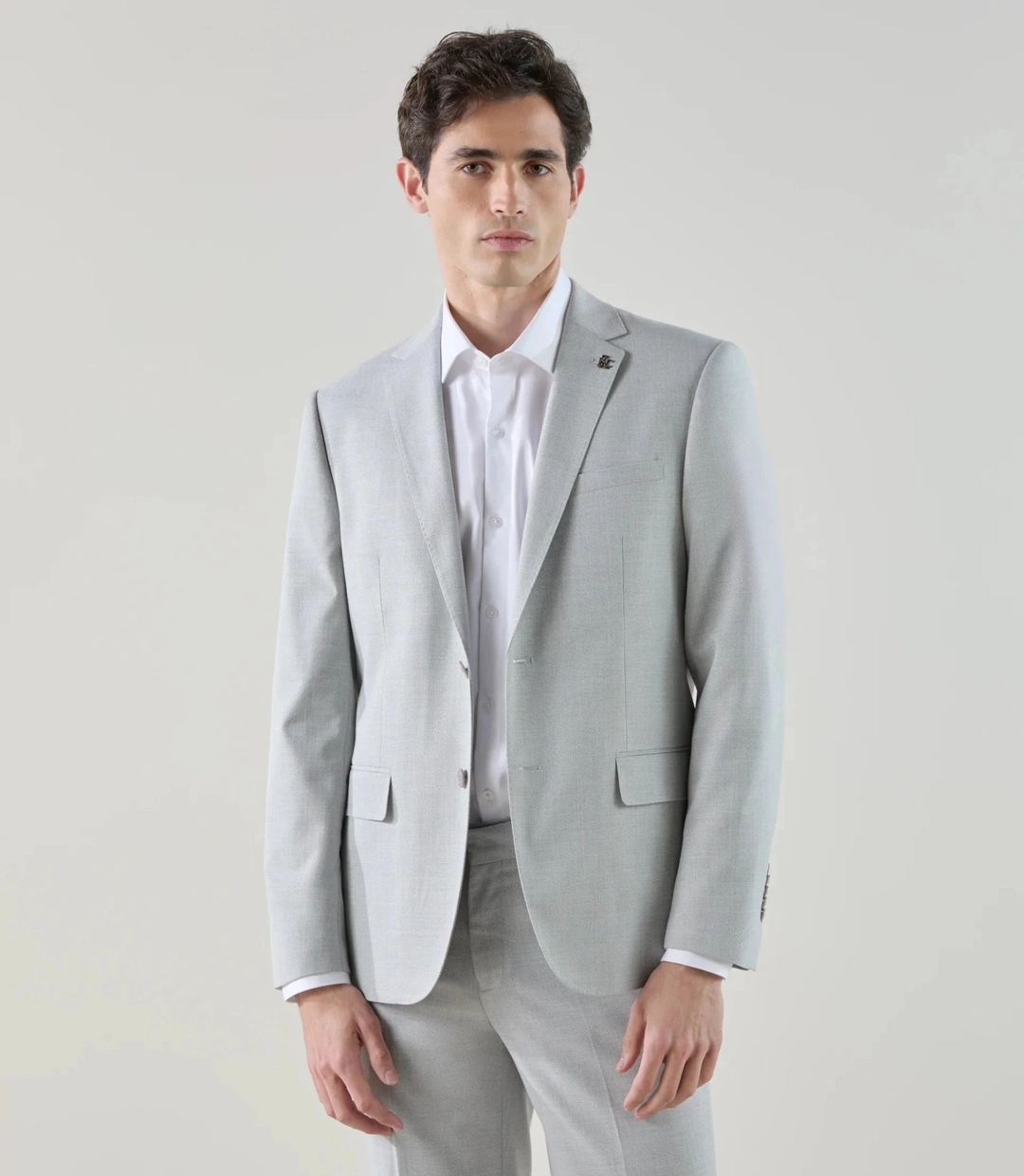 IZAC - Costume 2 boutons gris clair