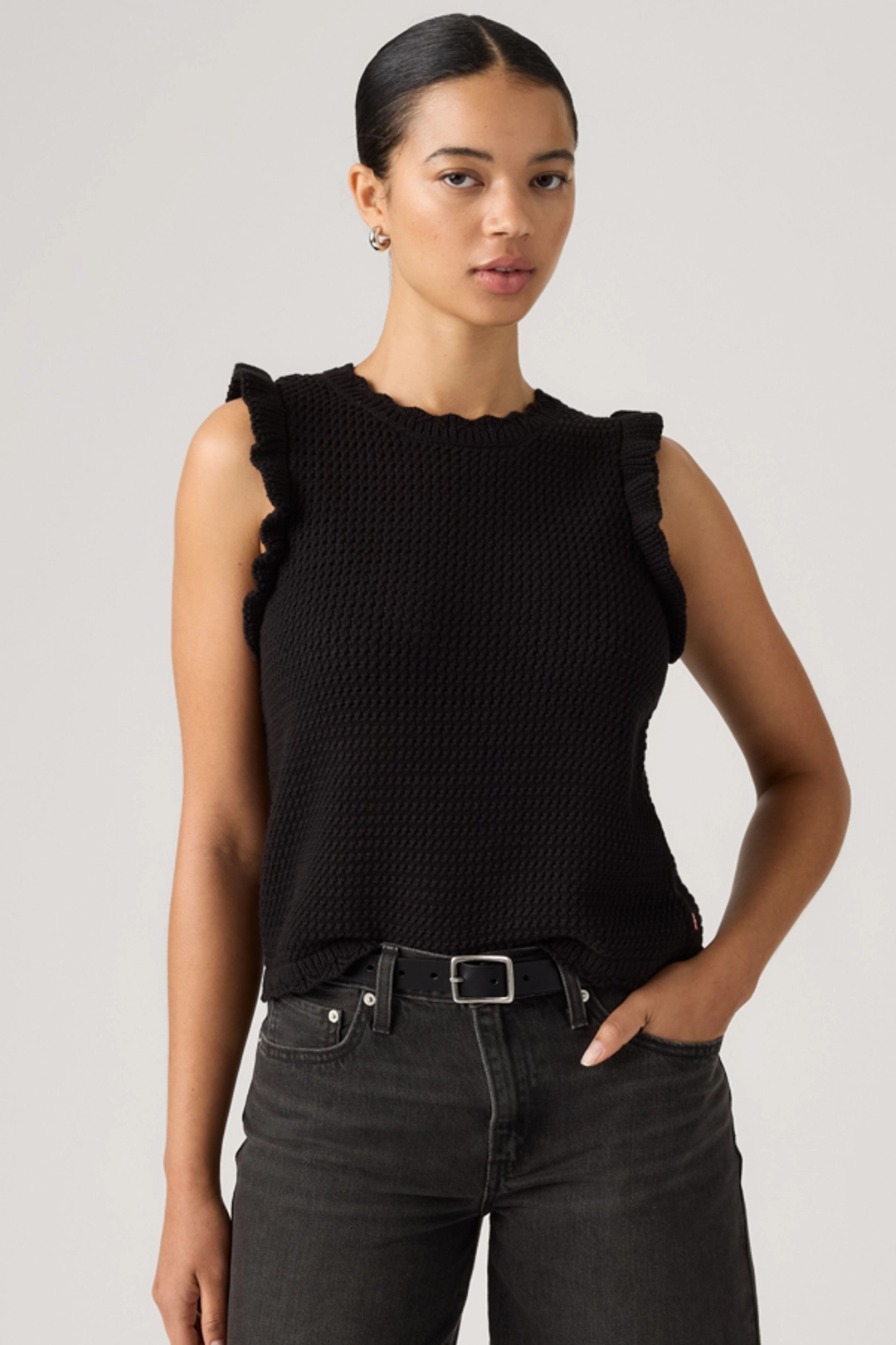 Levi's Lulu Flutter Sleeve Sweater Tank Top - Femme - Noir / Anthracite Night - XS