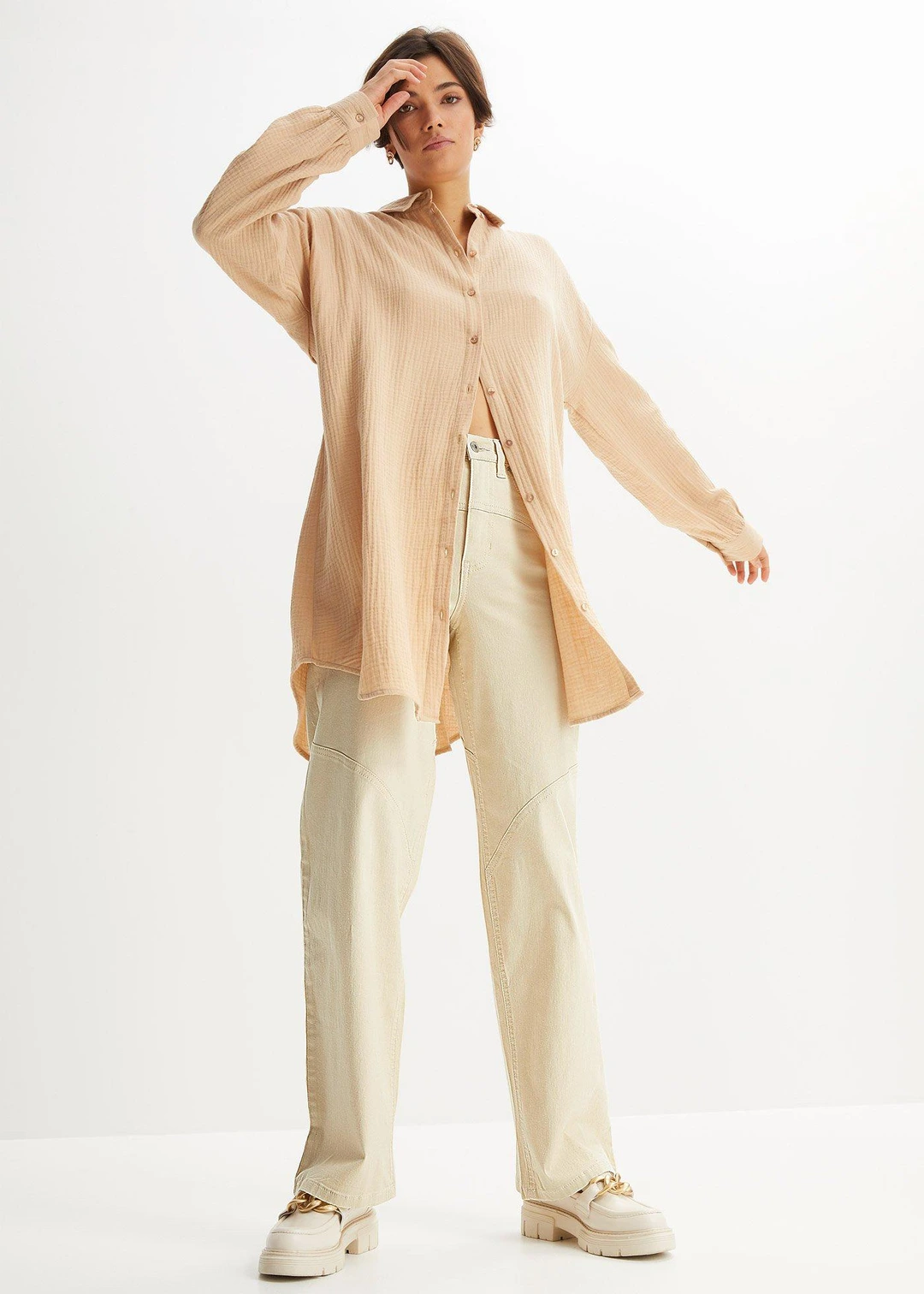 Chemisier long oversize en gaze de coton - 2