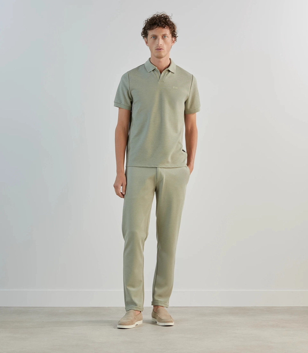 IZAC - Pantalon casual en maille kaki