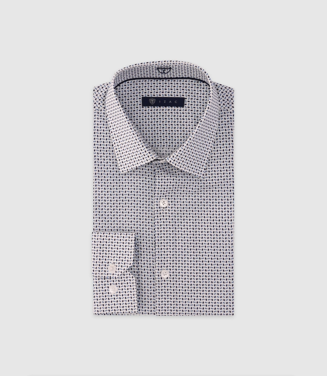 IZAC - Chemise imprimée manches longues blanche
