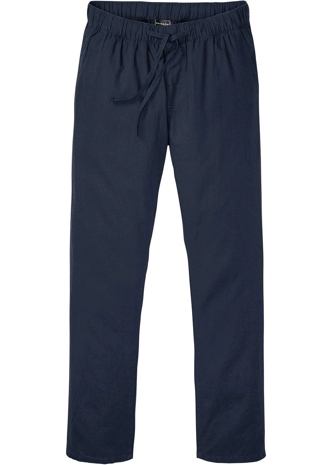 Pantalon droit taille élastiquée en lin majoritaire, regular