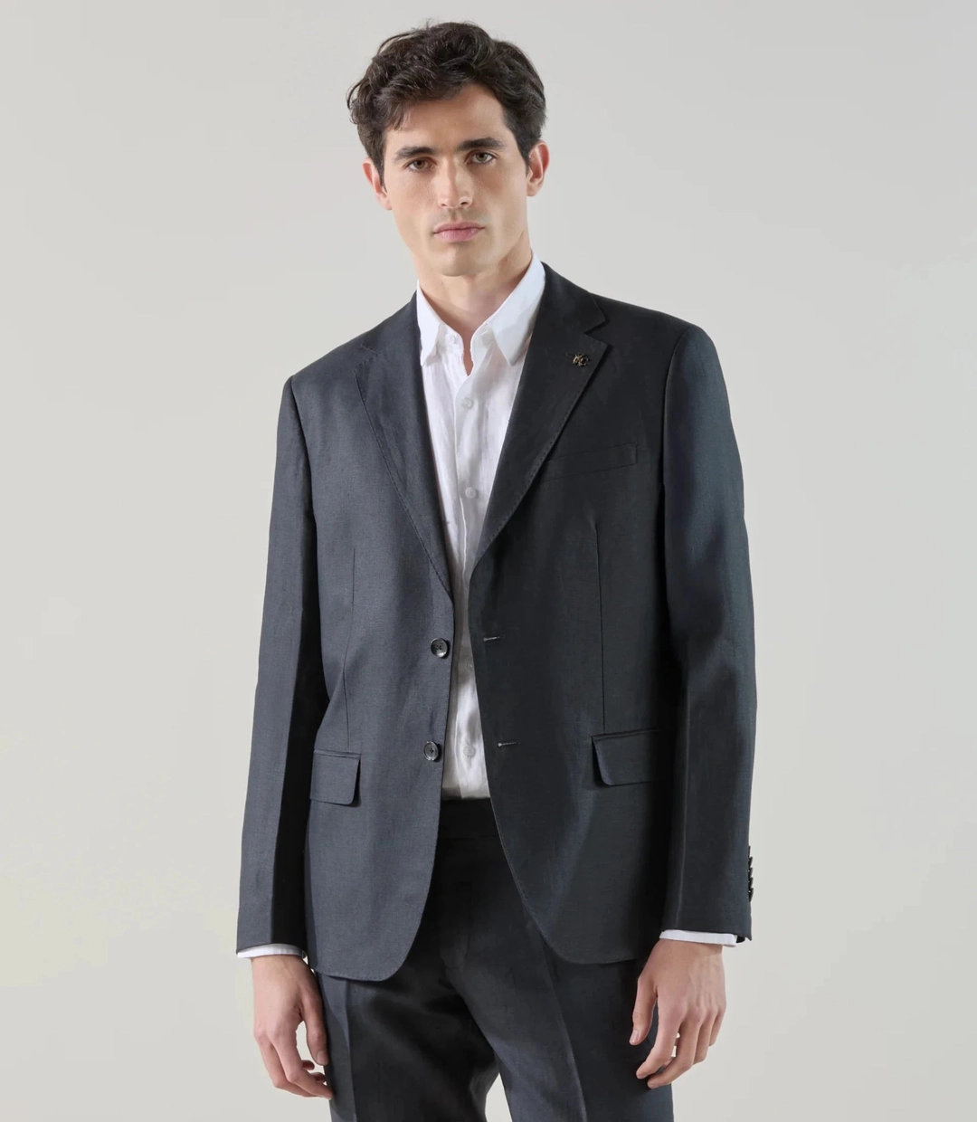 IZAC - Costume 2 boutons 100% lin noir