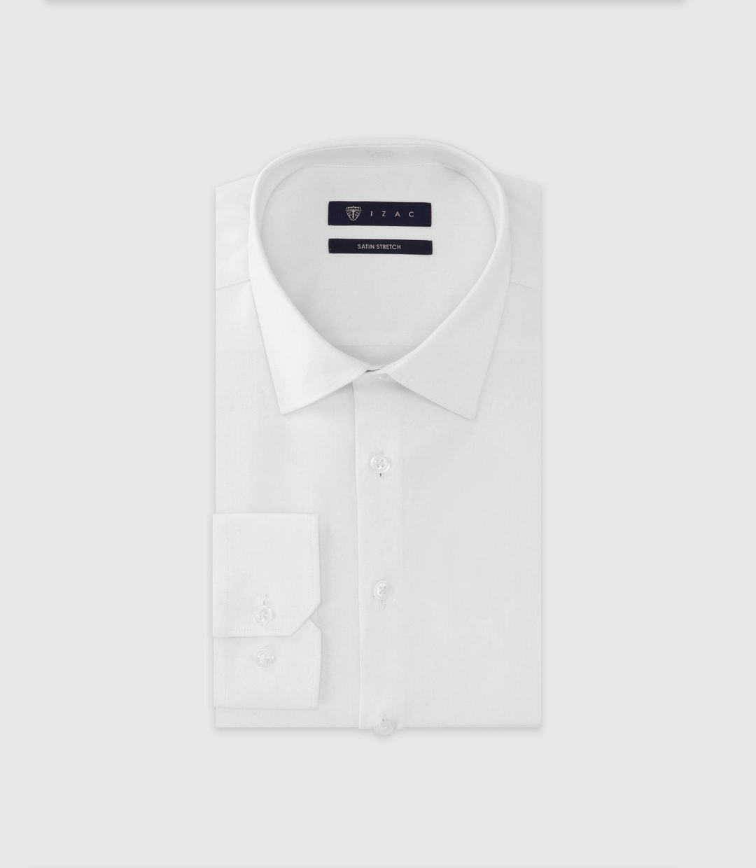 IZAC - Chemise en satin stretch blanche