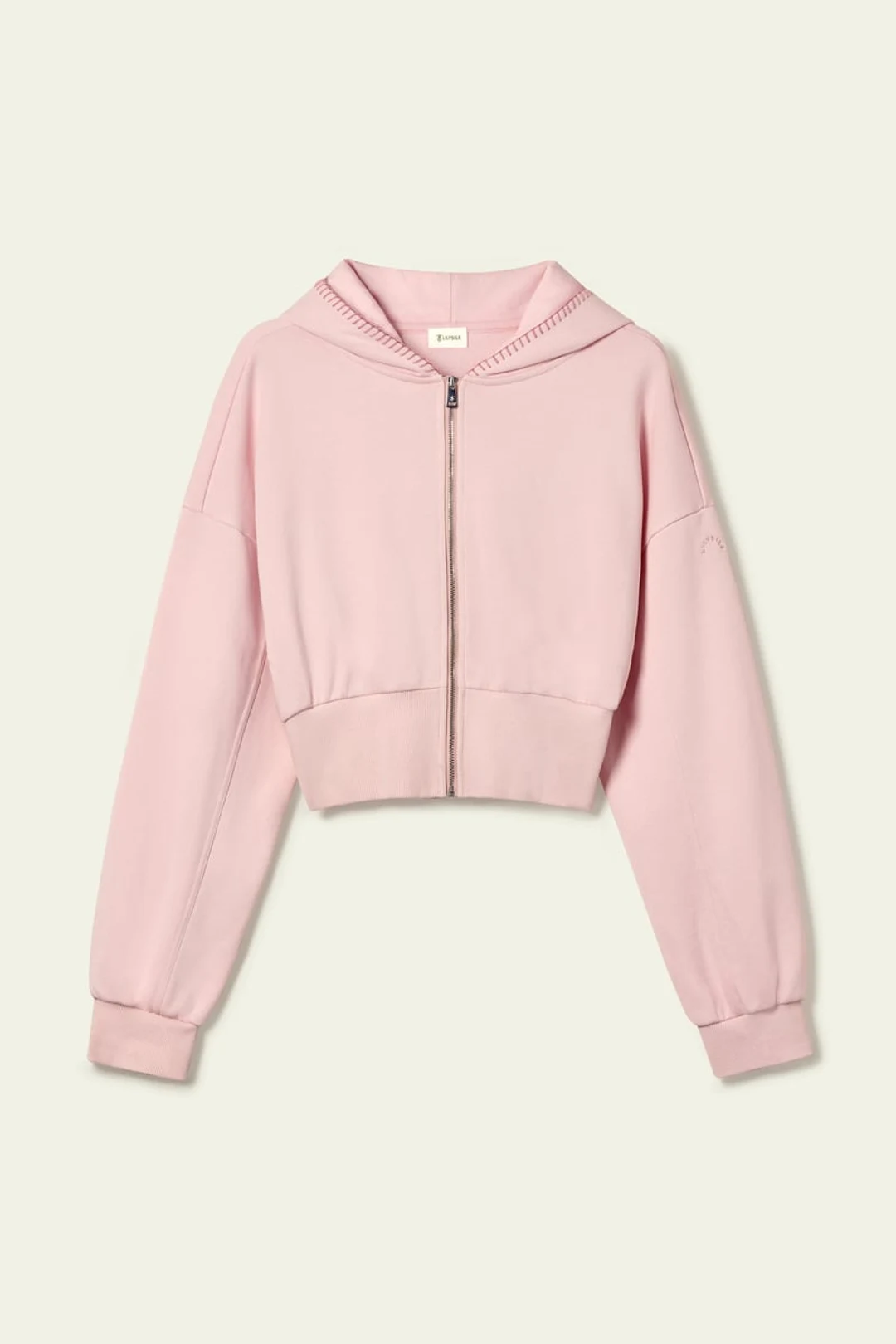 LILYSILK Sweat à Capuche Seamflow Drift Gris Chiné S - Doux, Respirant et Confortable en Soie Mélangée, Coupe Courte