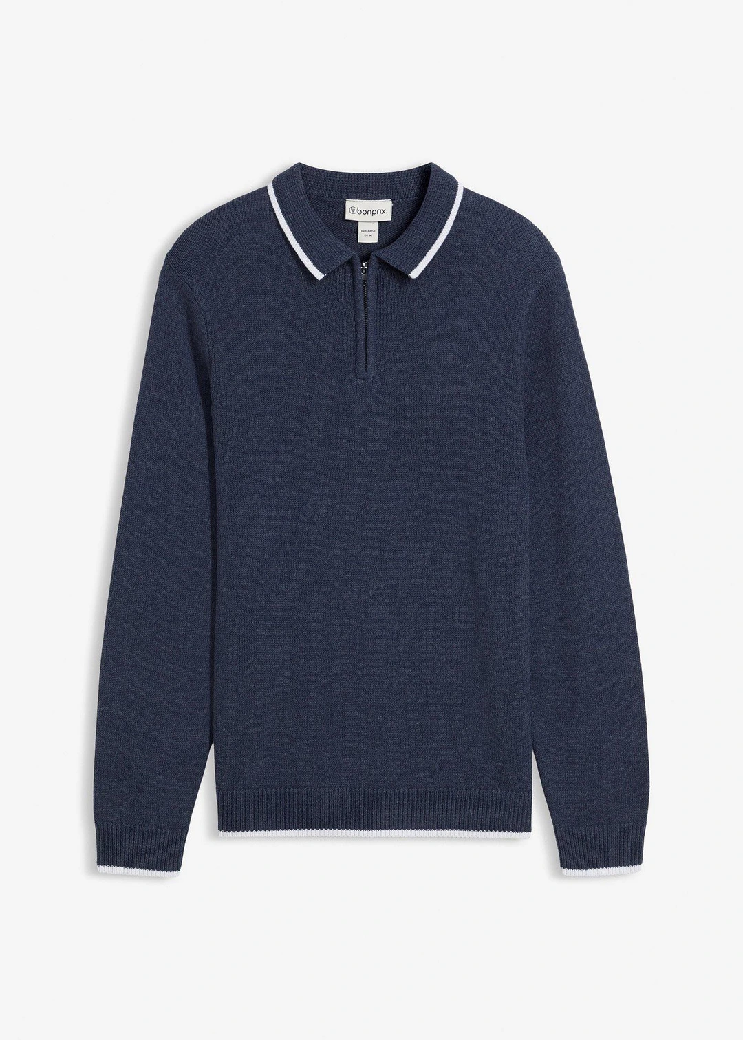 Pull col polo en coton recyclé majoritaire