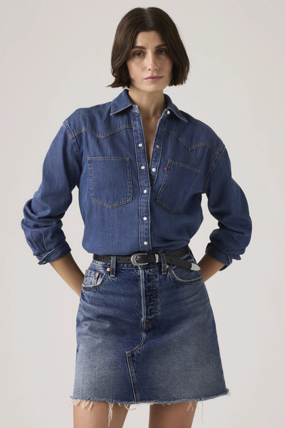 Levi's Chemise Western Teodora - Femme - Noir / Chipped Black Oyster Top - XS