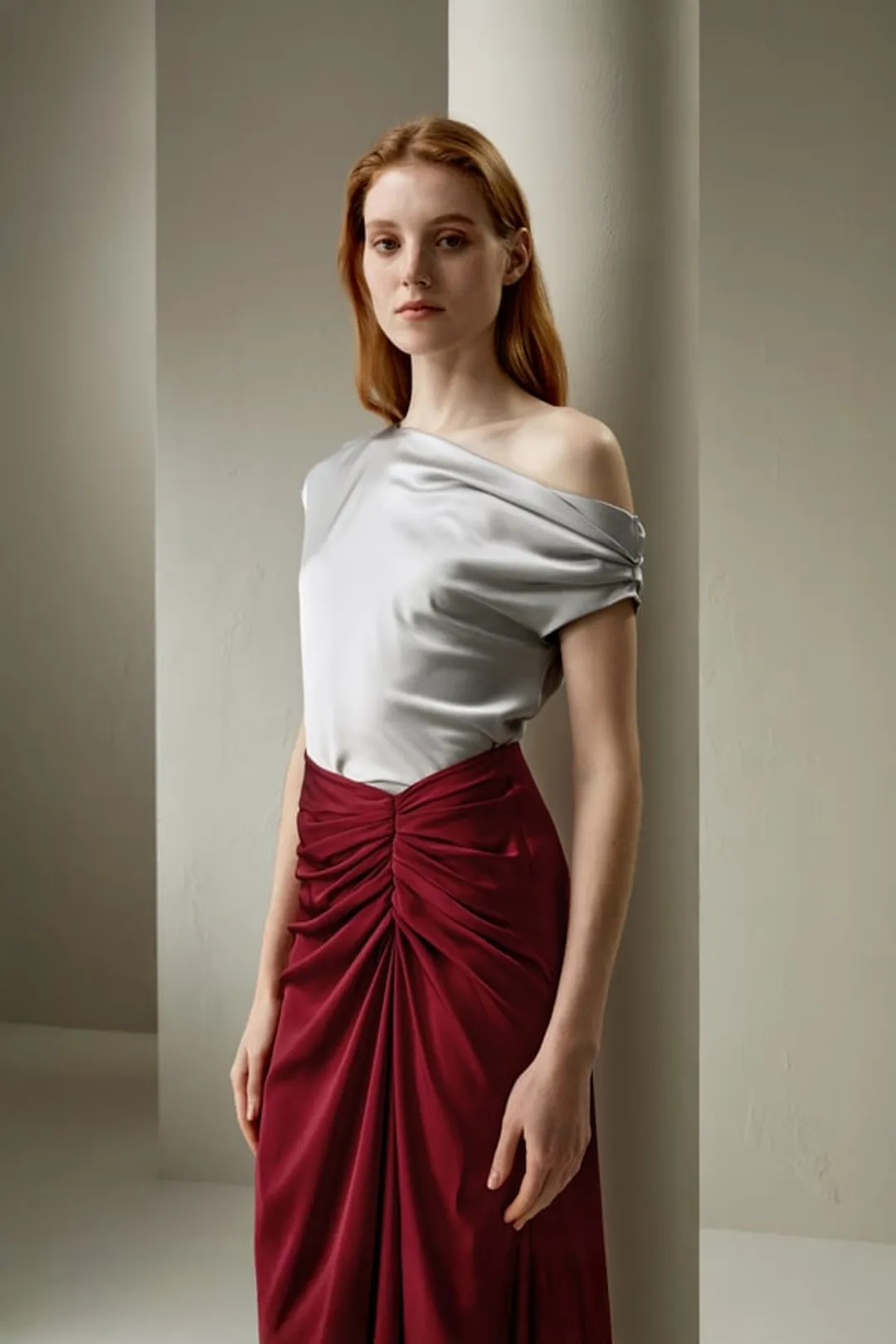 LILYSILK Top Soie Femme Bleu Marine Top À Une Épaule, Collier Bénitier 100 % Soie Charmeuse Léger Et Résistant Aux Rides 46