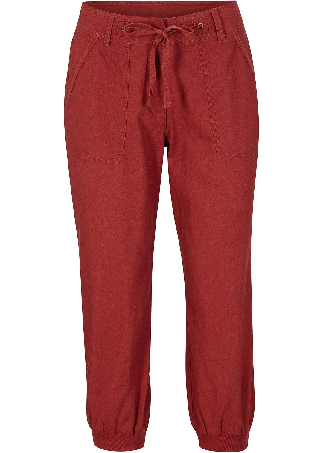 Pantalon 3/4 en lin et coton