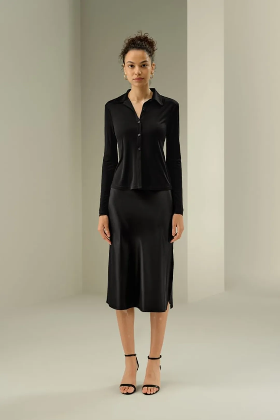 LILYSILK Chemisier Soie Coupe Ajustée Jersey De Soie Légèreté Luxueuse Coupe Régulière Cacao Xl