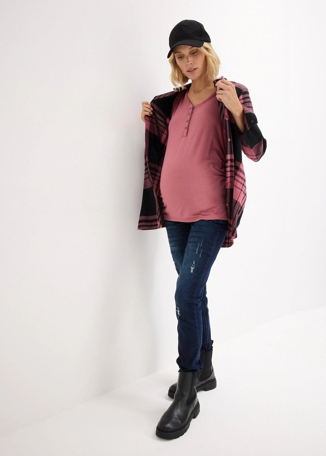 Blouse T-shirt de grossesse avec fonction allaitement avec viscose