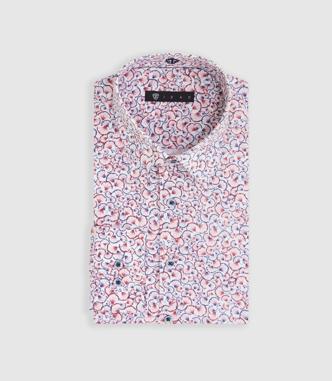 IZAC - Chemise à imprimé floral rouge ''Marin''