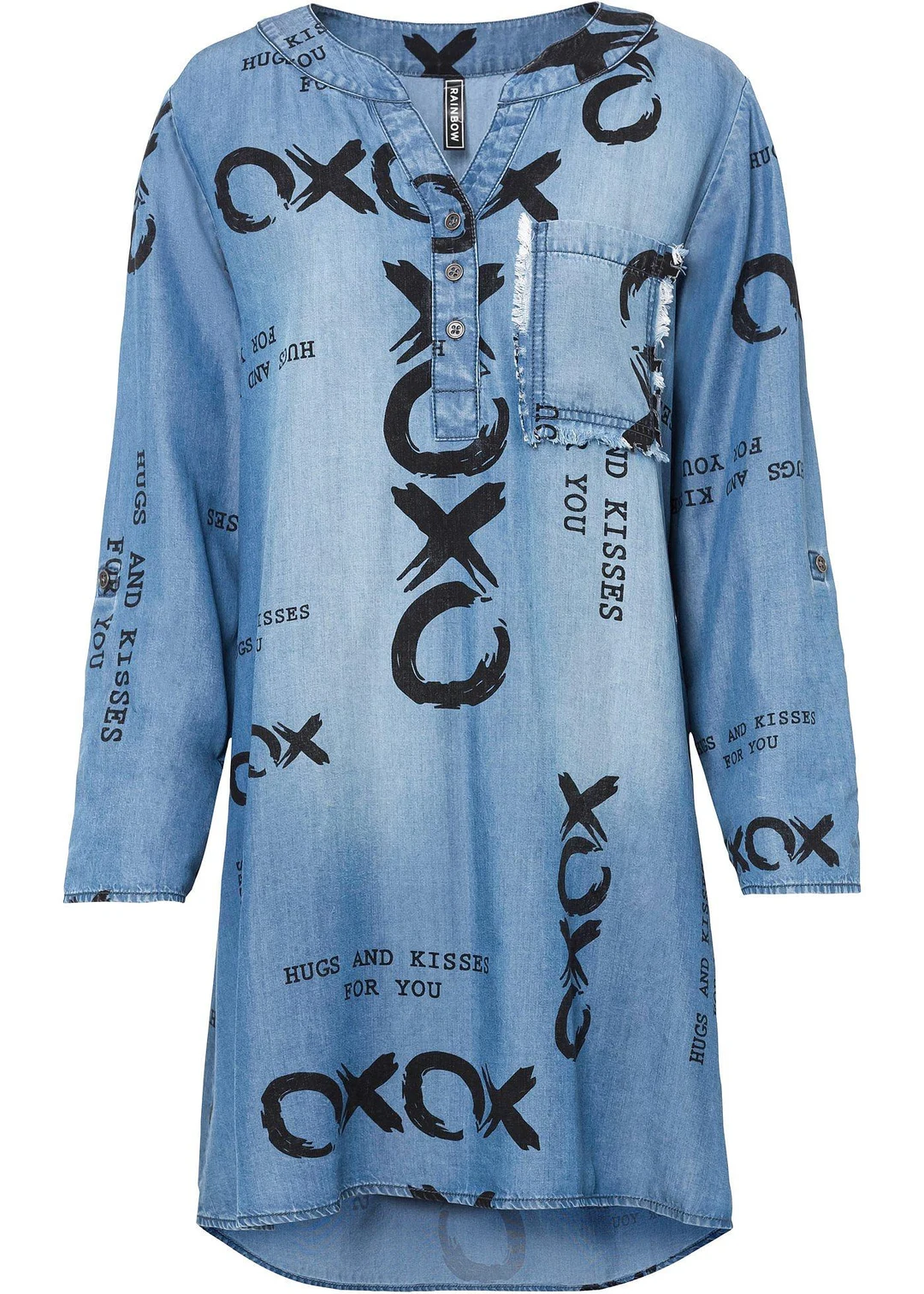 Robe en jean oversize avec inscription en TENCEL™ Lyocell