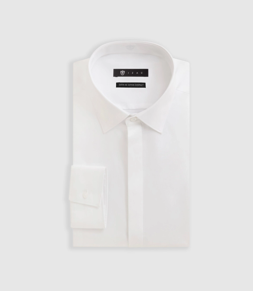 IZAC - Chemise en satin de coton blanc SATINCACHE