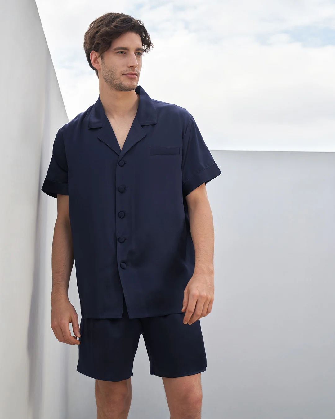 LILYSILK Pyjama Soie XXL Bleu Marine