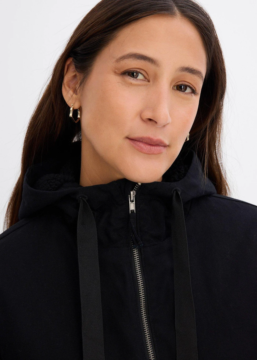 Parka d’hiver rembourrée à capuche doublée sherpa