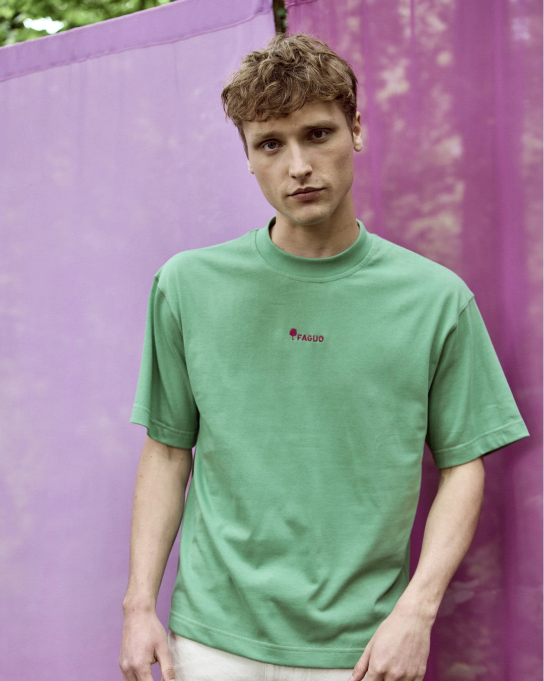 T-shirt broderie faguo vert menthe - YELLOWSTONE