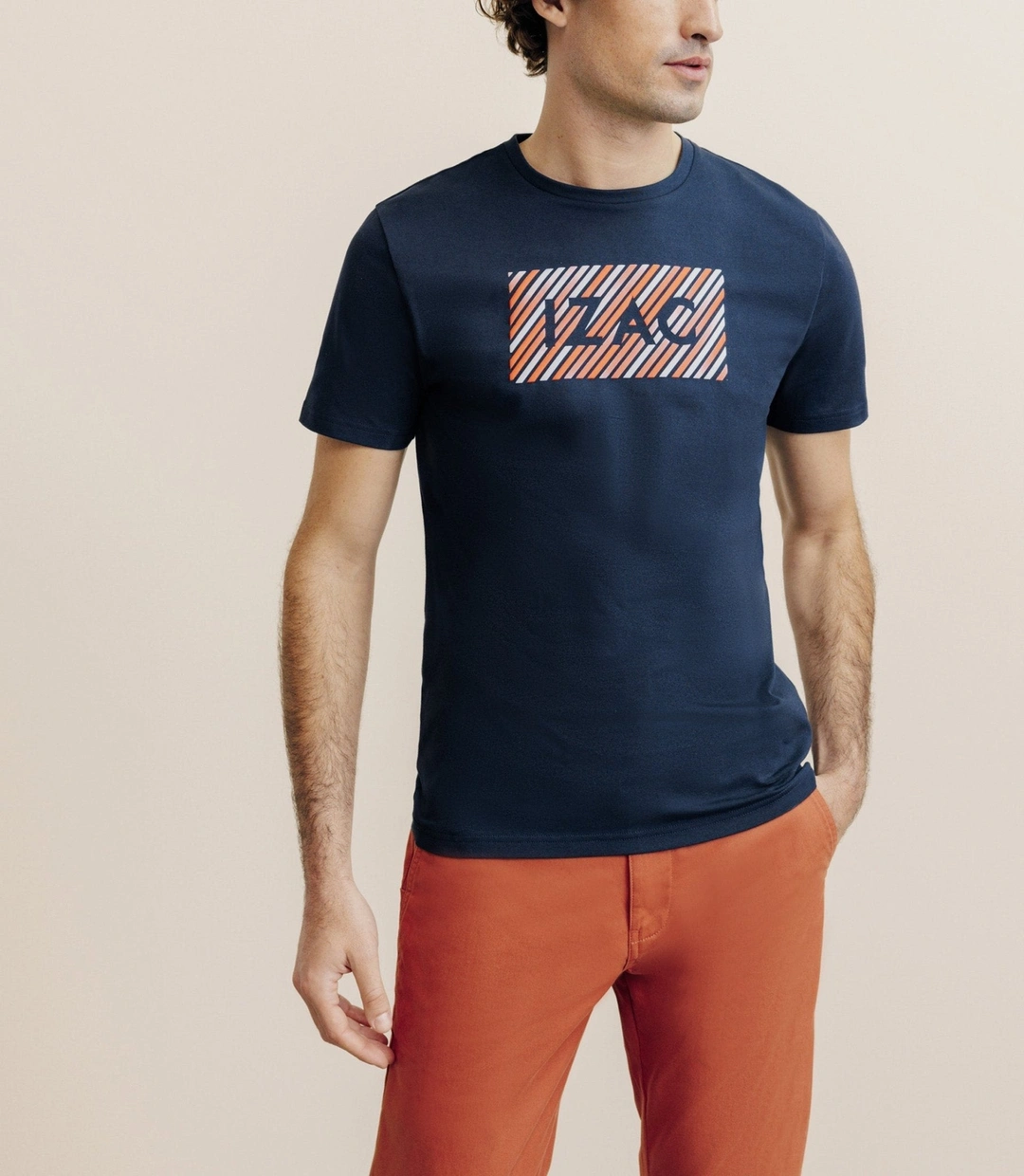 IZAC - T-shirt col rond marine