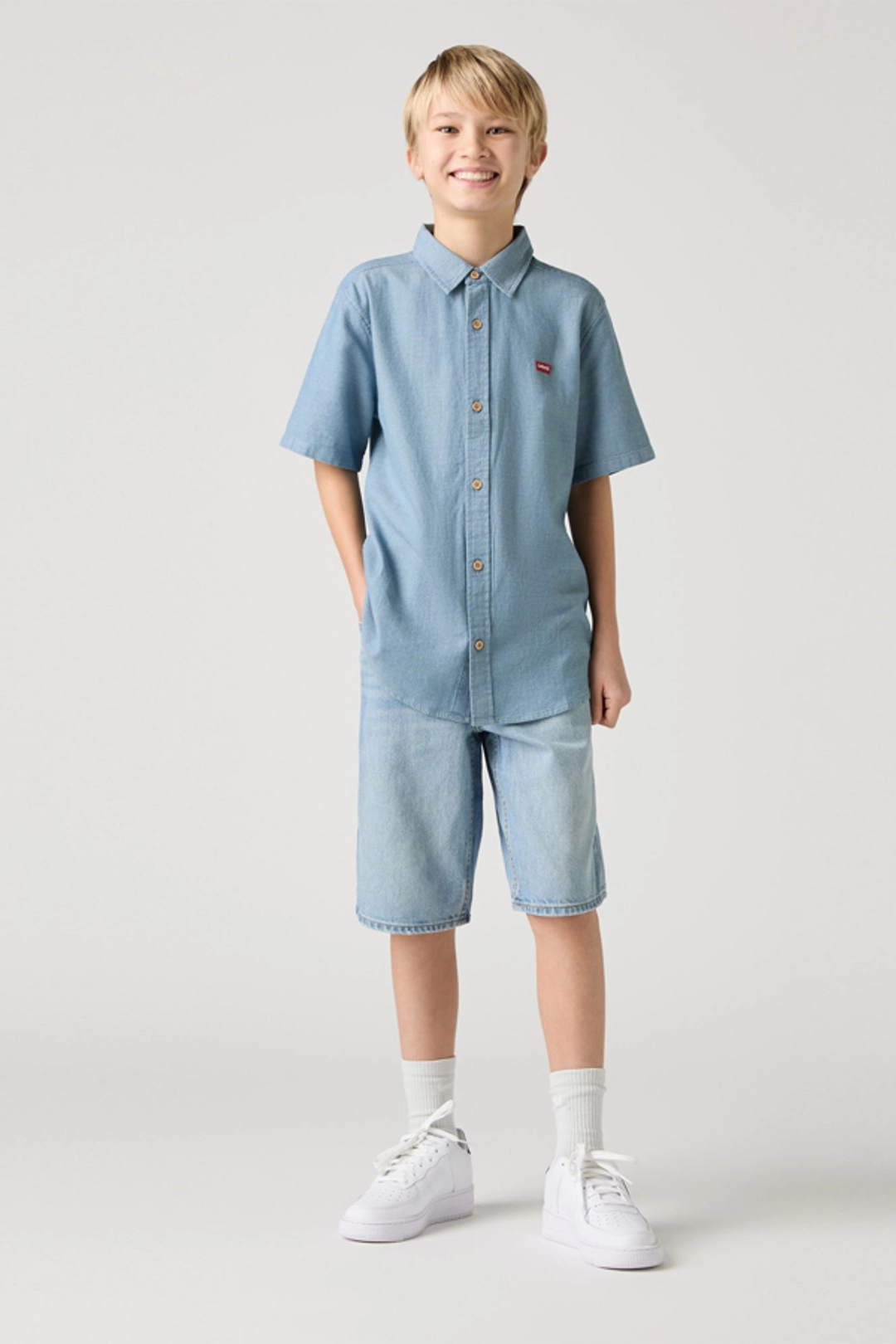 Levi's Teenager Skinny Fit Pull On Dobby Shorts - Homme - Bleu / Gravy Train No Destruction - 16A