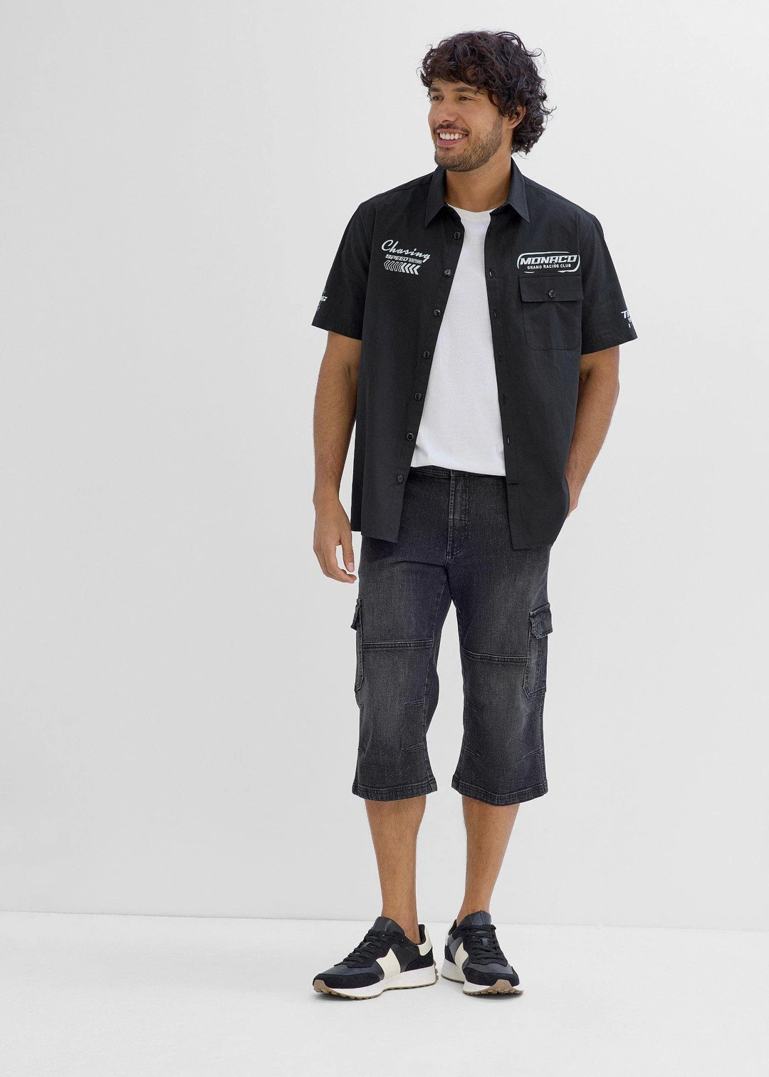 Jean cargo 3/4 regular droit - 2