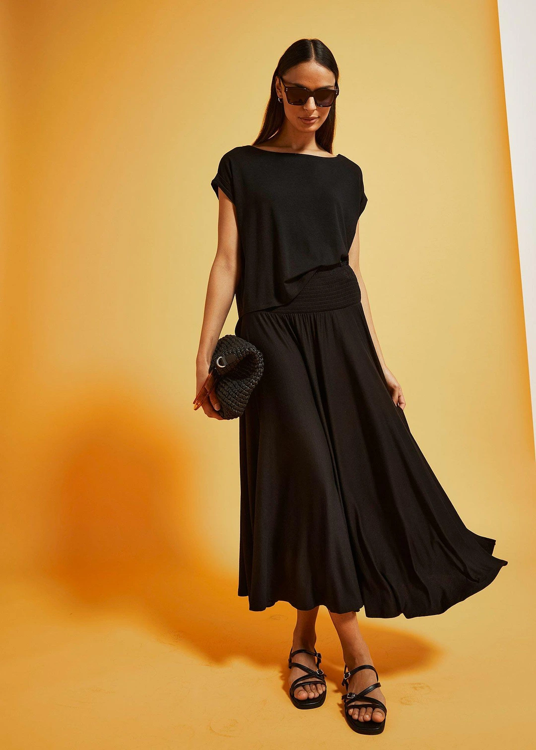 Jupe fluide en jersey viscose