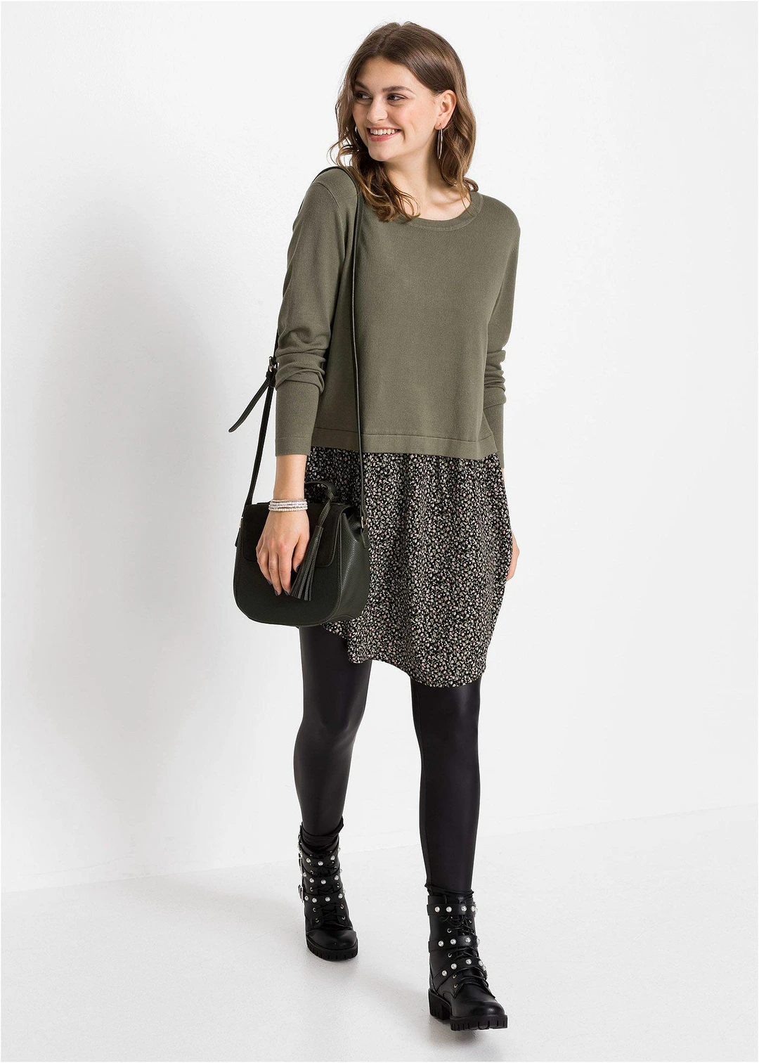 Robe pull en fine maille avec jupe montée - 2