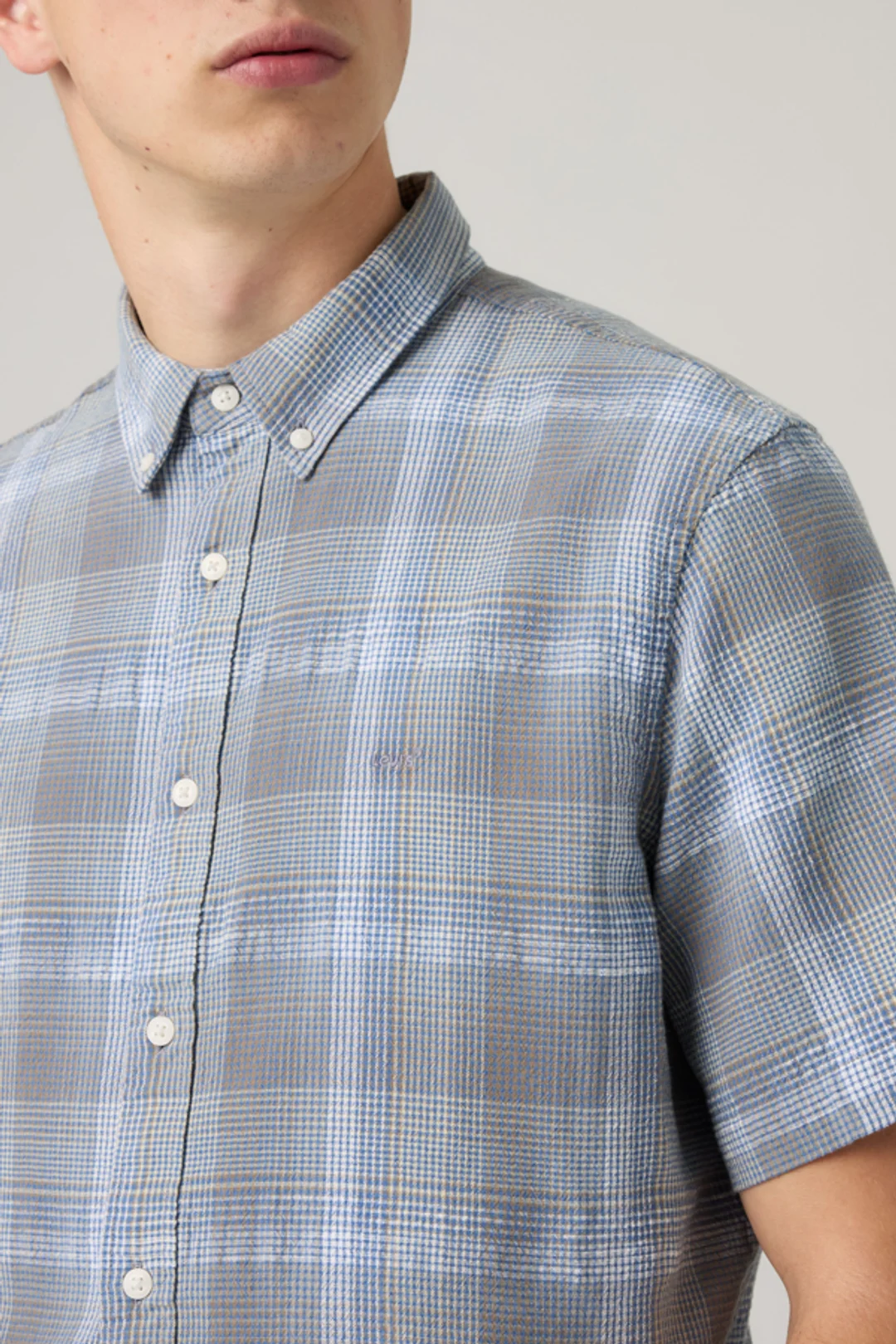 Levi's Chemise Manche Courte Col Boutonné Authentic - Homme - Rose / Woodrose Garment Dye - 2XL - 2